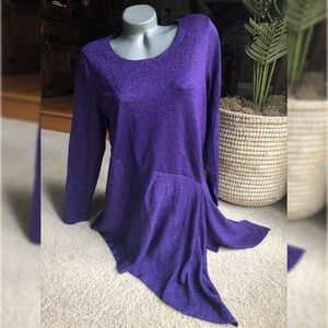NWT ALFANI SHIMMER PURPLE TUNIC TOP